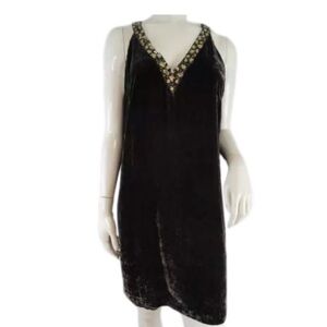 Boston Proper chocolate brown velvet dress